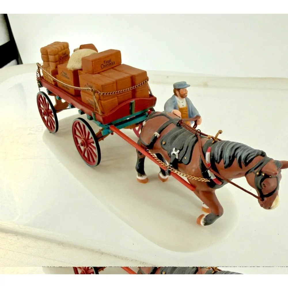 Department 56 Dickens Village Gourmet Chocolates Delivery Wagon Horse Drawn Cart